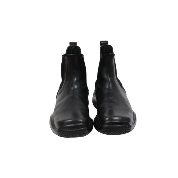 Prada Men Vintage Chelsea Boot US7.5 UK6.5 Black Leather Square Toe Mid Top AW99 - Picture 2 of 10